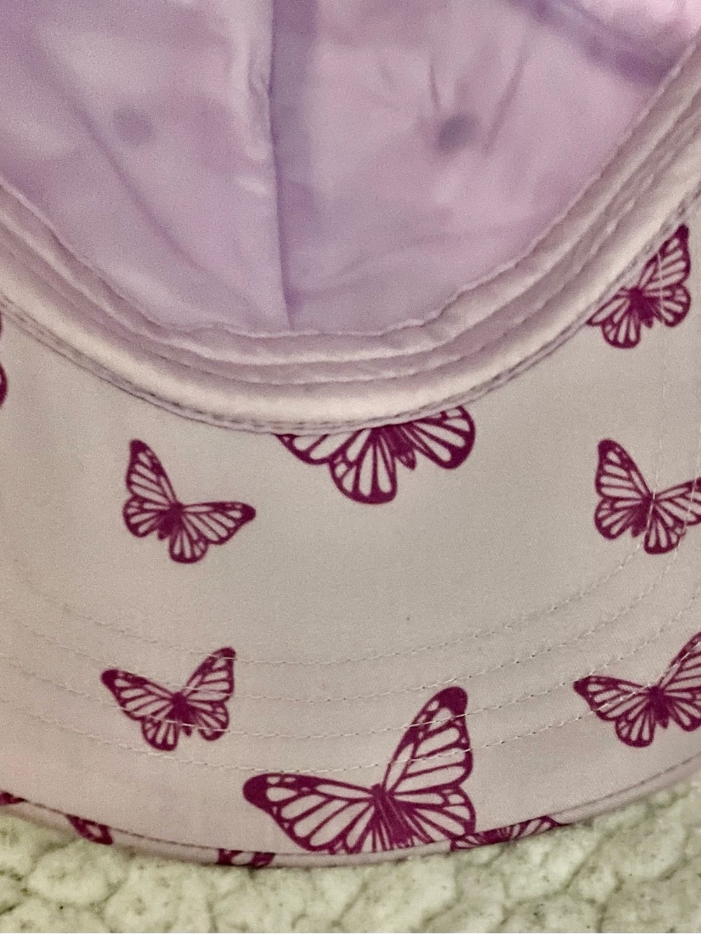 Steve Madden Lilac Butterfly Print baseball cap. New!!!! - Picture 5 of 6